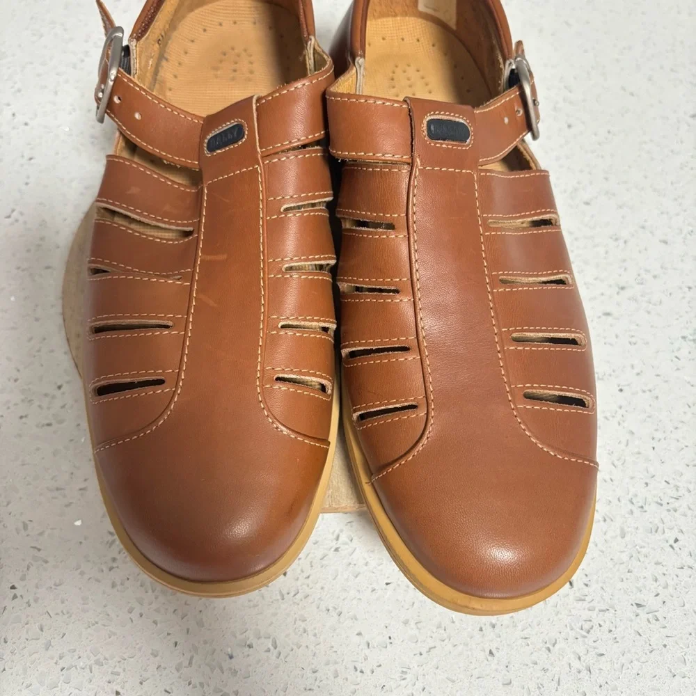 Bally Men's Palaso Brown Tan Leather Fisherman Sandals Shoes Made in Italy 7.5